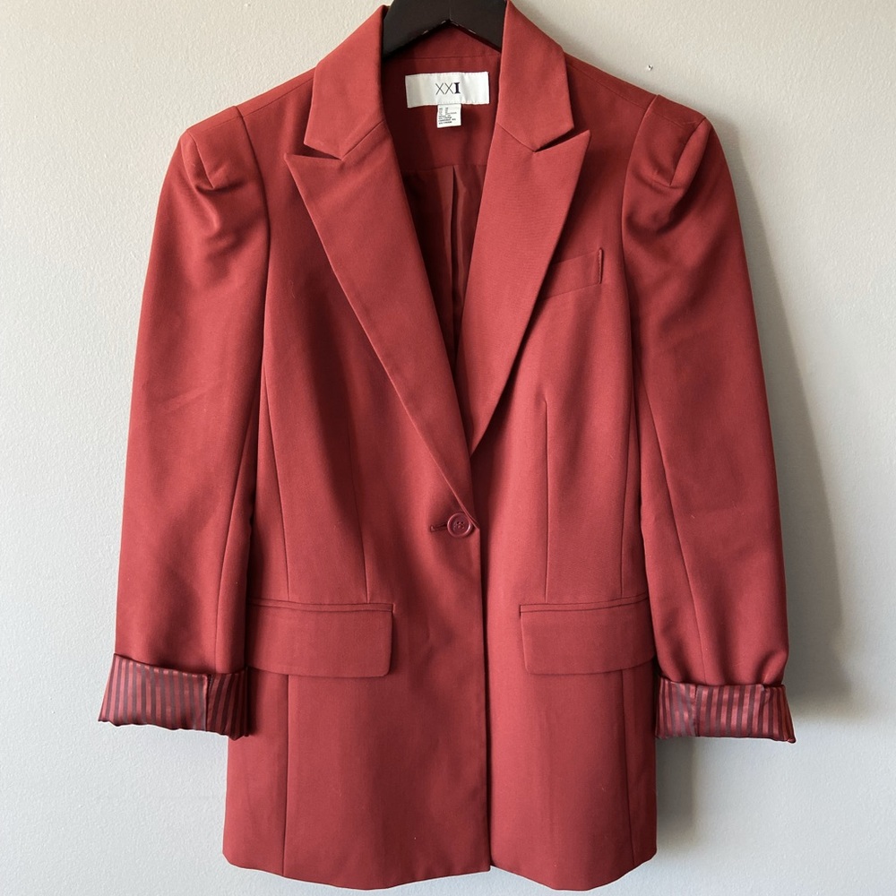 Women’s XXI rust coloured Blazer with structured shoulders